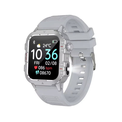 C19Pro 1.44 Inch Full Touch Screen Waterproof BT Call Fitness Tracker Outdoor LED Flashlight Smartwatch for Men C19 PRO