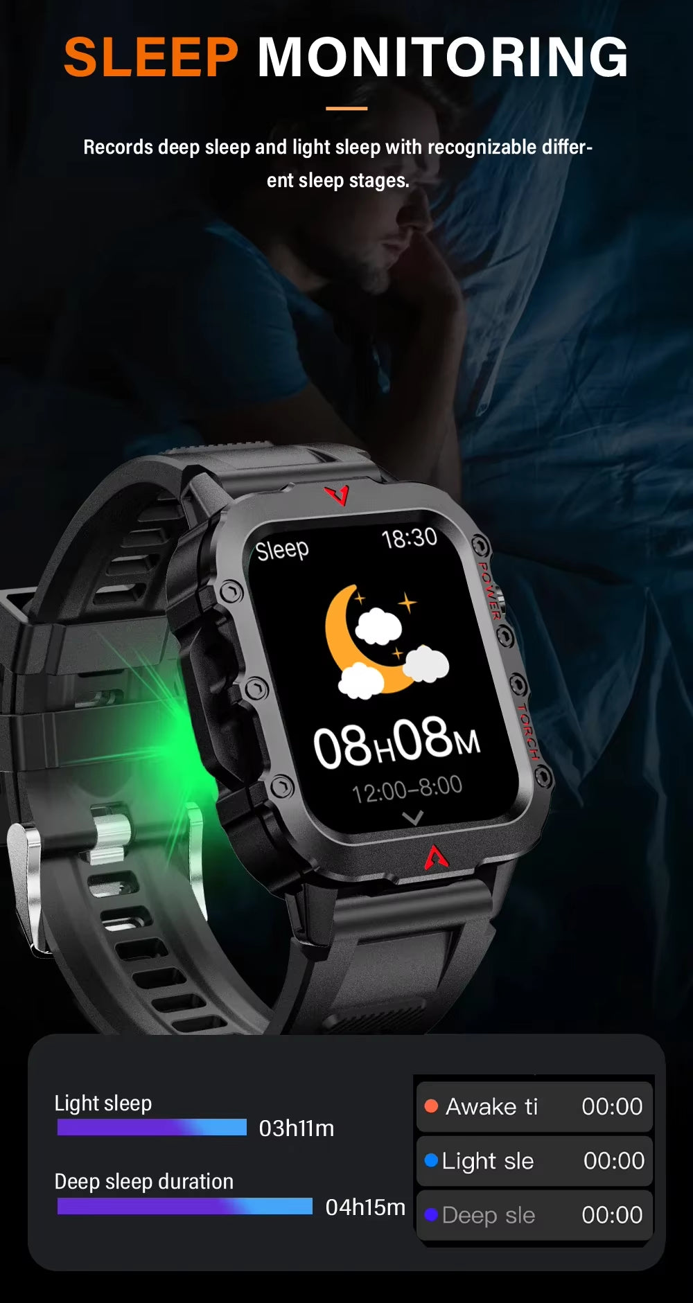 Q11 Square Smart Watch Unisex Voice Assistant BT Call Touch Screen IP67 Heart Rate Fitness Tracker Outdoor Sport Smart Band