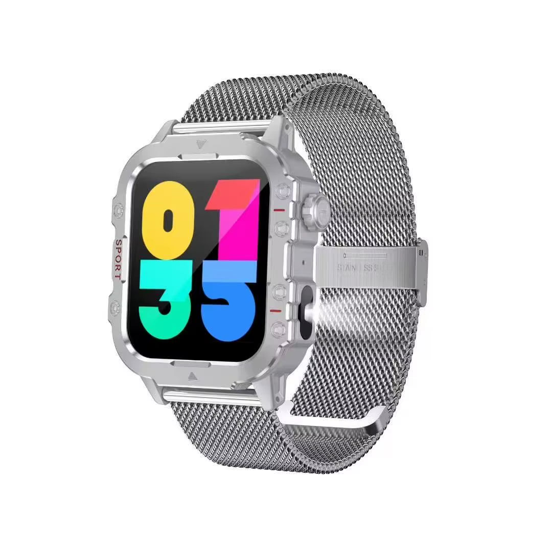 C19Pro 1.44 Inch Full Touch Screen Waterproof BT Call Fitness Tracker Outdoor LED Flashlight Smartwatch for Men C19 PRO
